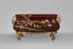 BACCARAT, Garniture with Japanese landscape, circa 1880