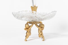 Baccarat glass and gilt bronze center piece. France, early 20th century.