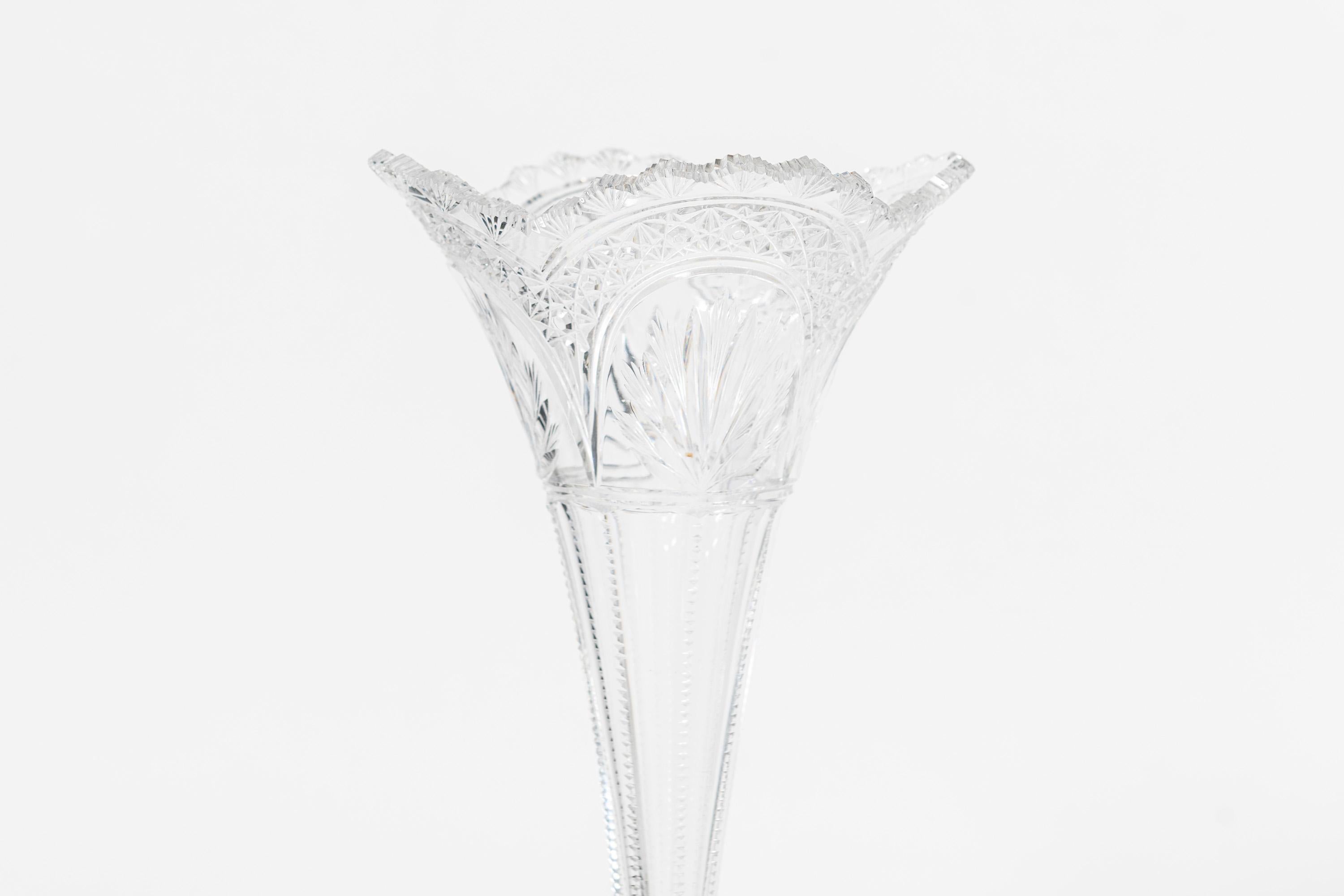 Gilt Baccarat glass and gilt bronze center piece. France, early 20th century. For Sale