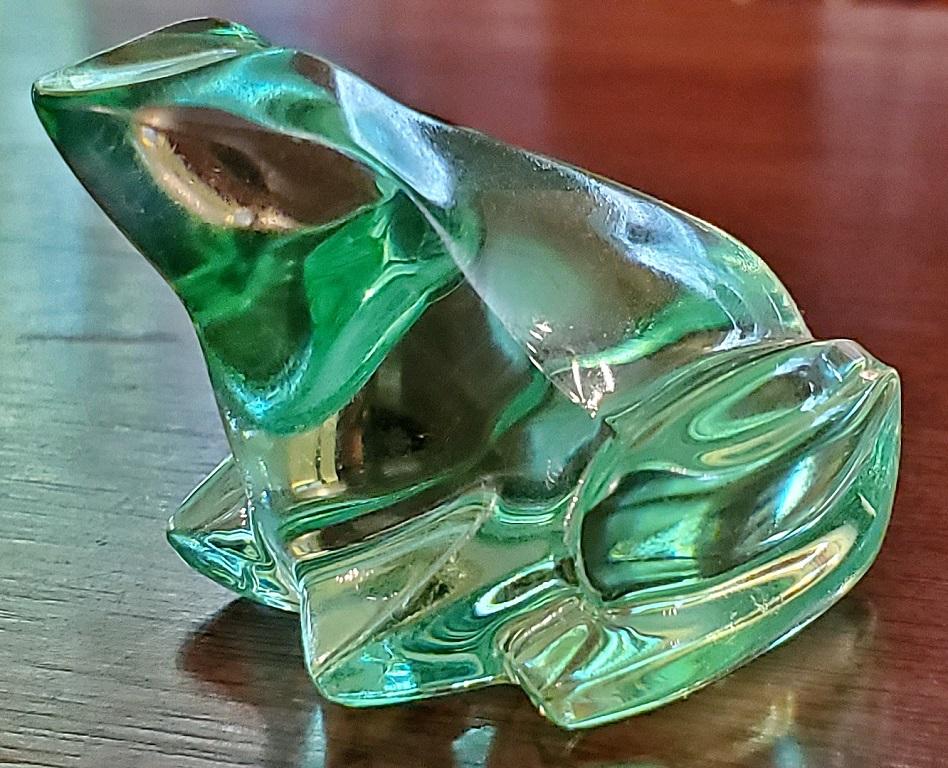 baccarat green crystal frog