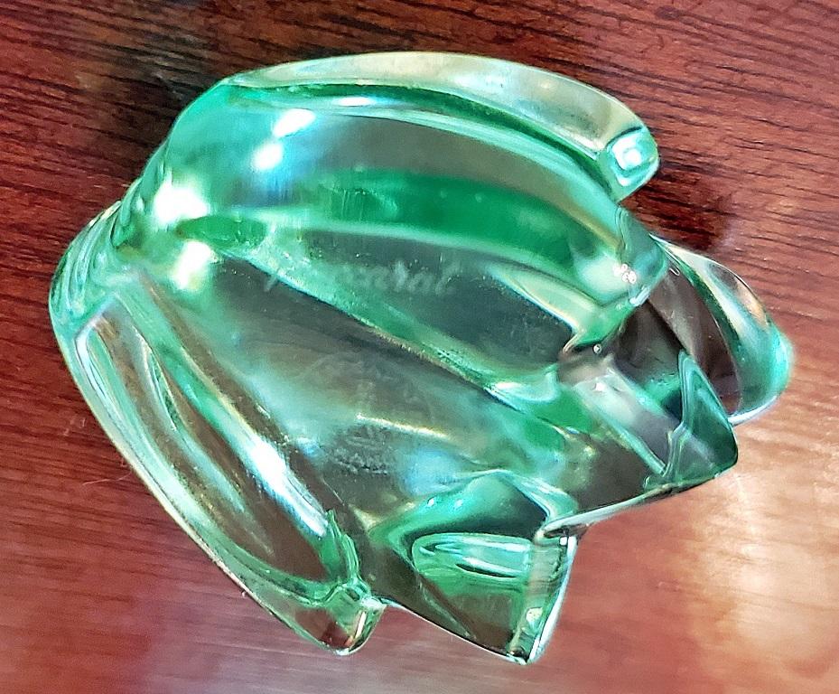 Hand-Crafted Baccarat Glass Green Frog