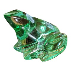 Baccarat Glass Green Frog