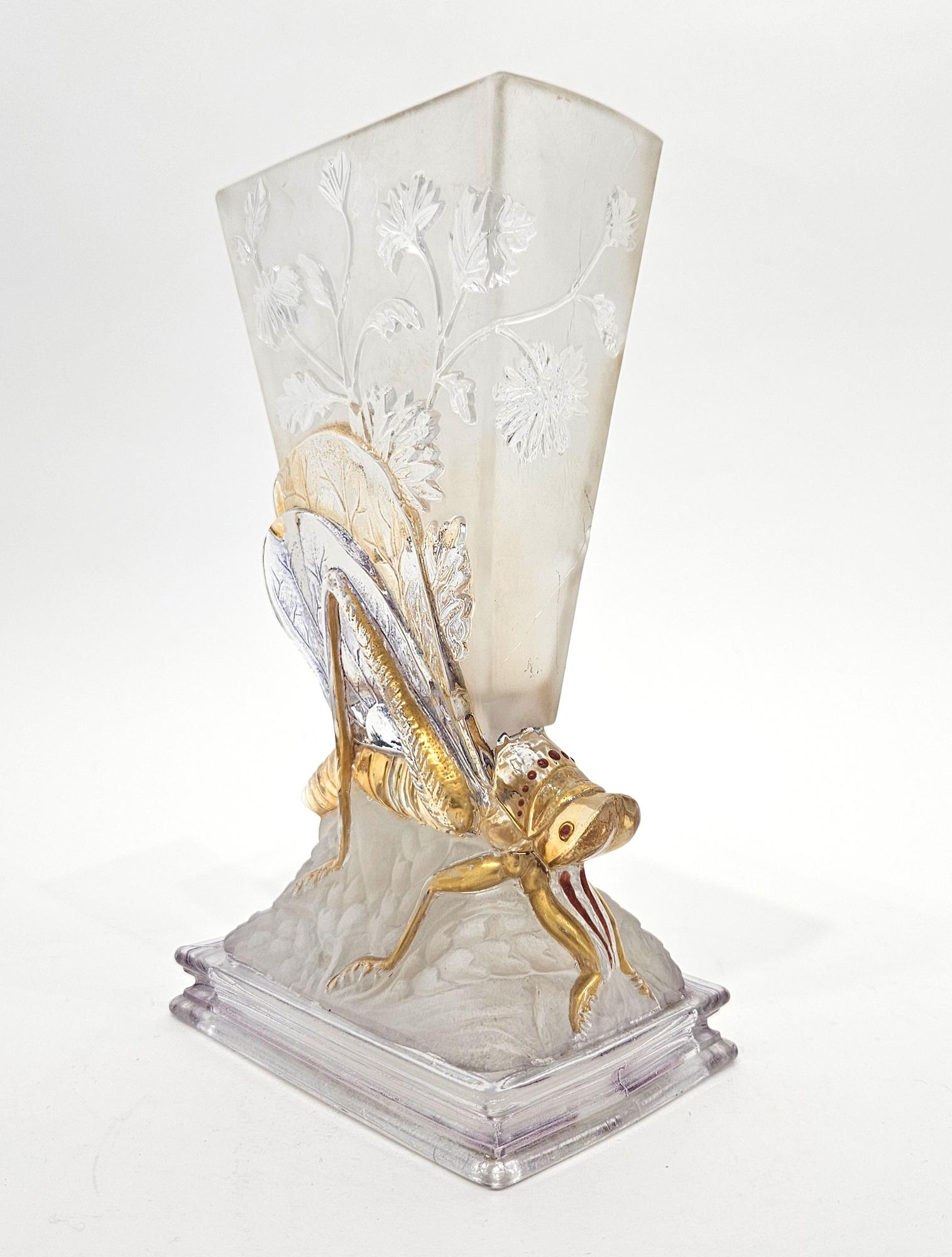 Vaso Baccarat Grasshopper Exposition Universelle Paris 1878, prodotto in Francia In condizioni buone in vendita a London, GB