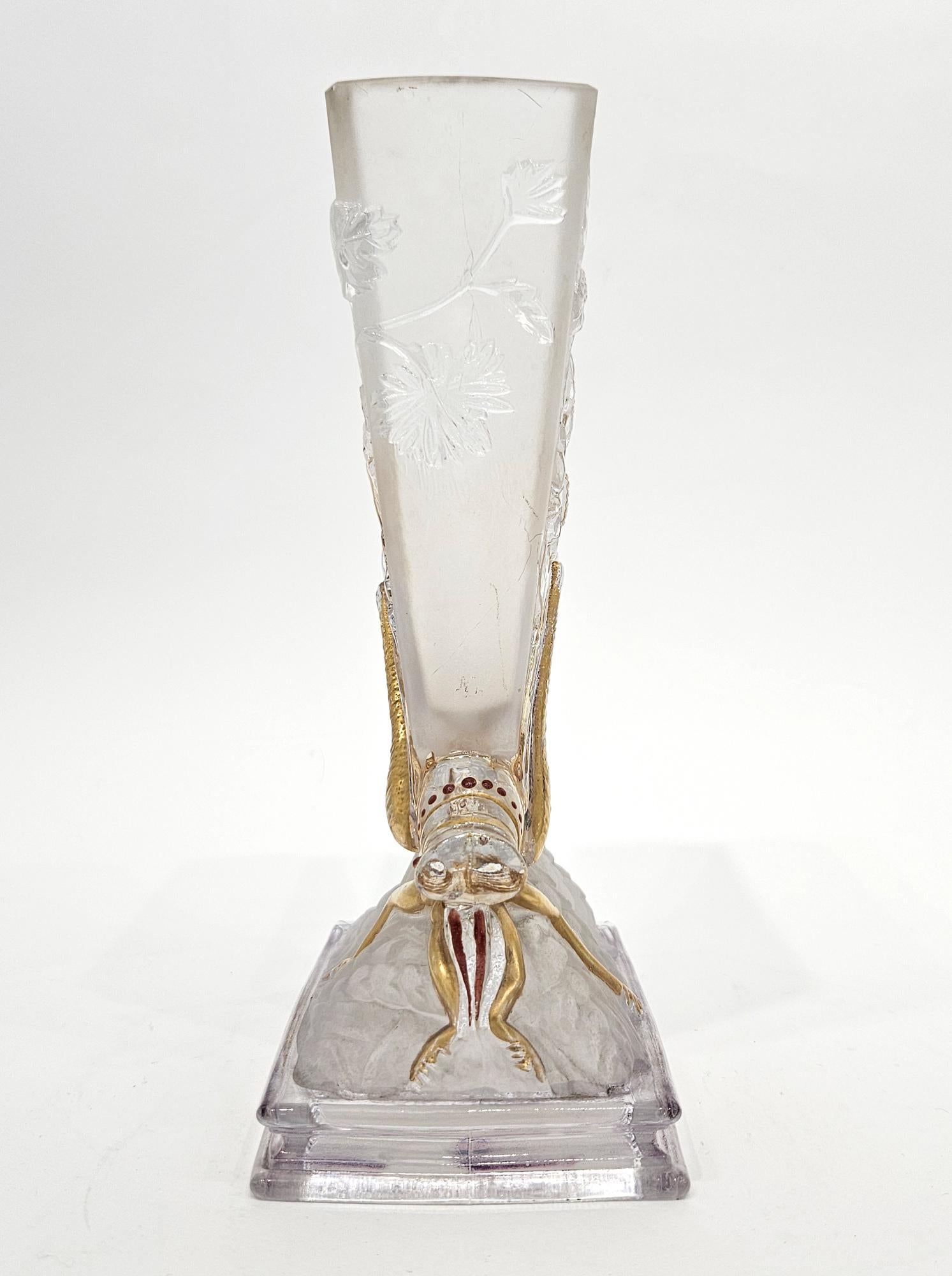 Vetro Vaso Baccarat Grasshopper Exposition Universelle Paris 1878, prodotto in Francia in vendita