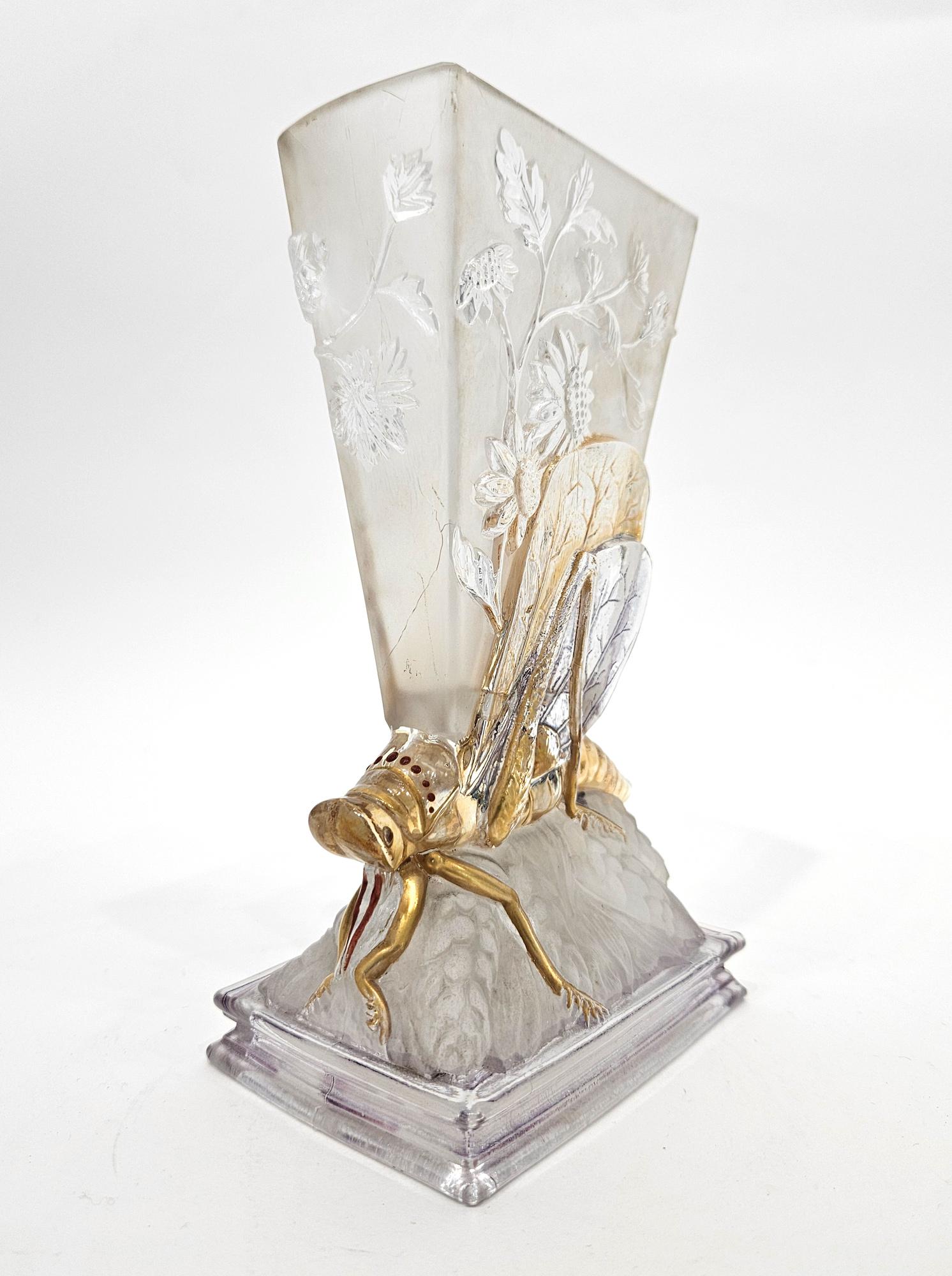 Vaso Baccarat Grasshopper Exposition Universelle Paris 1878, prodotto in Francia in vendita 2