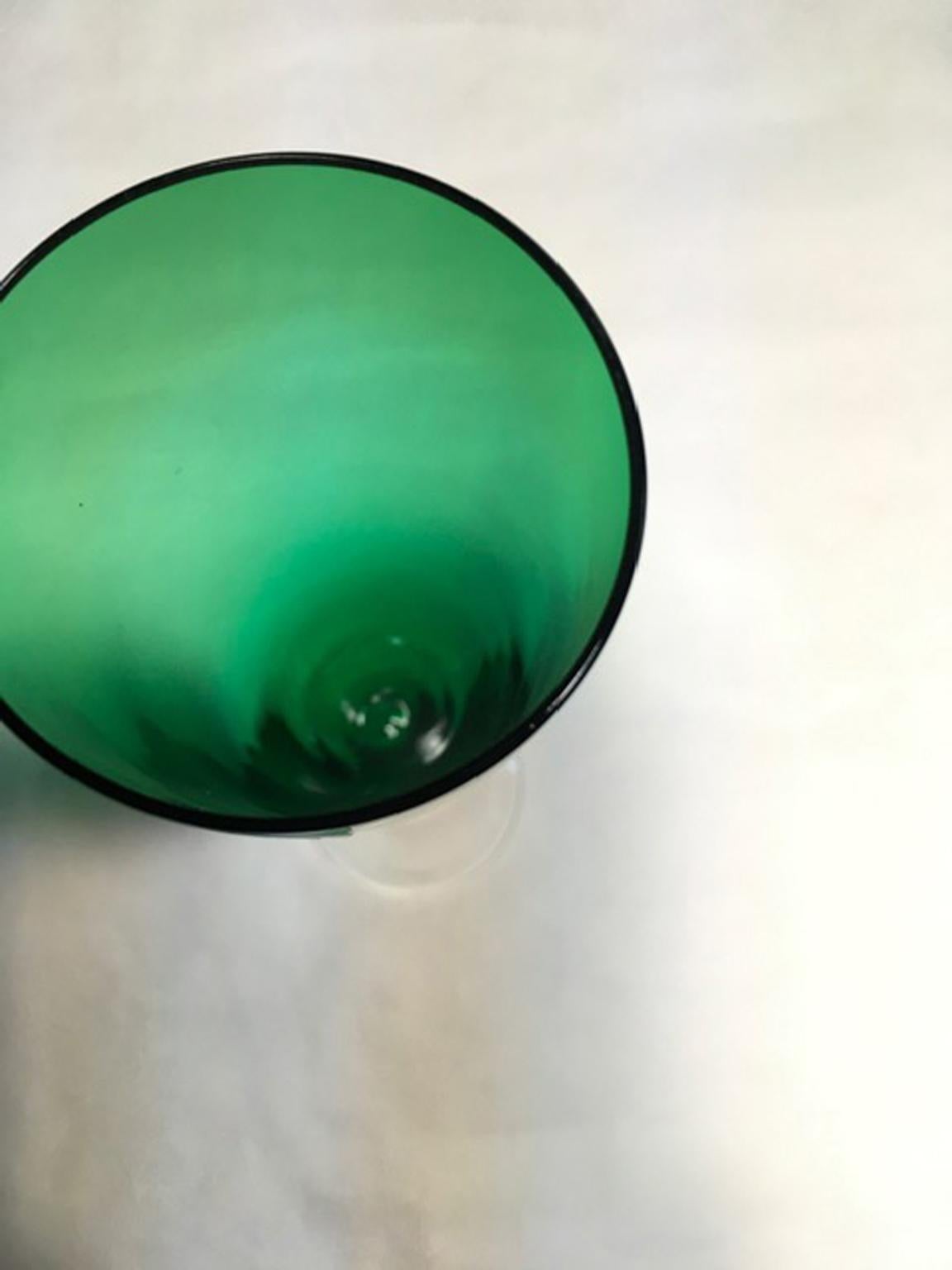 Baccarat Green Crystal Goblet, France 5