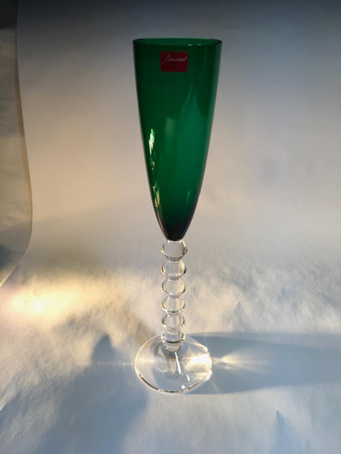 Baccarat Green Crystal Goblet, France 2
