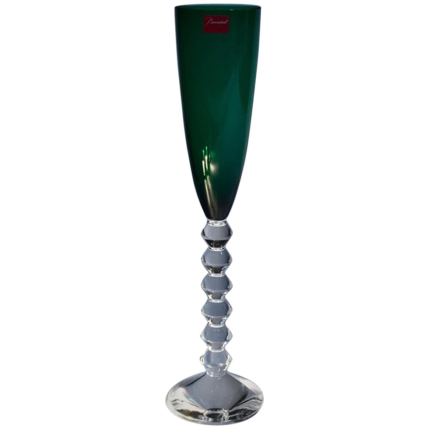Baccarat Green Crystal Goblet, France