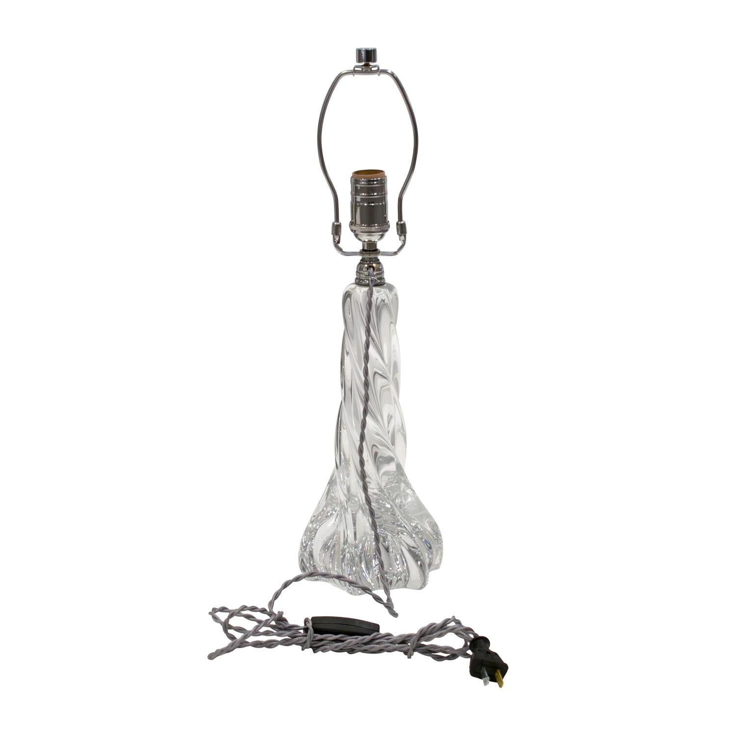 French Baccarat Hand-Blown Crystal Table Lamp 1970s (Signed) For Sale