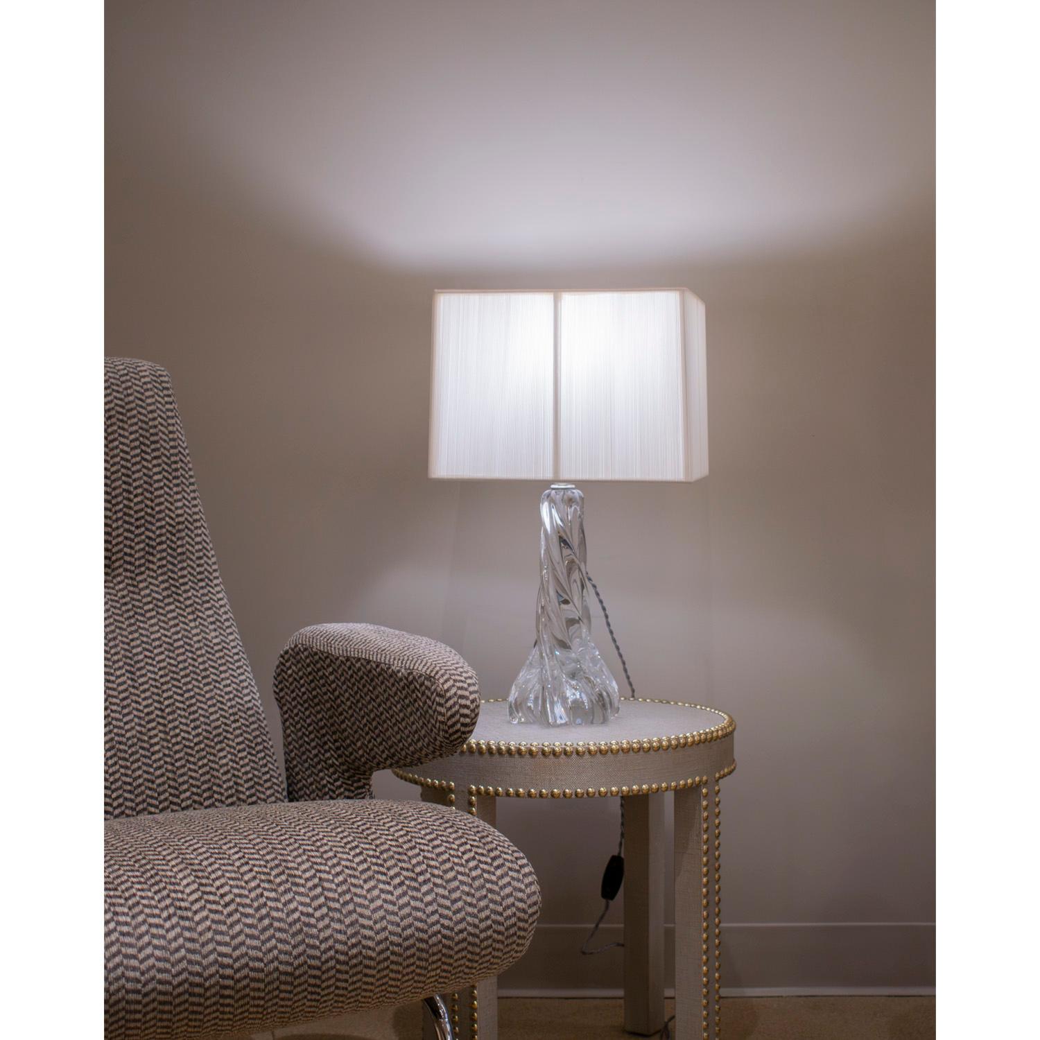 Late 20th Century Baccarat Hand-Blown Crystal Table Lamp 1970s (Signed) For Sale