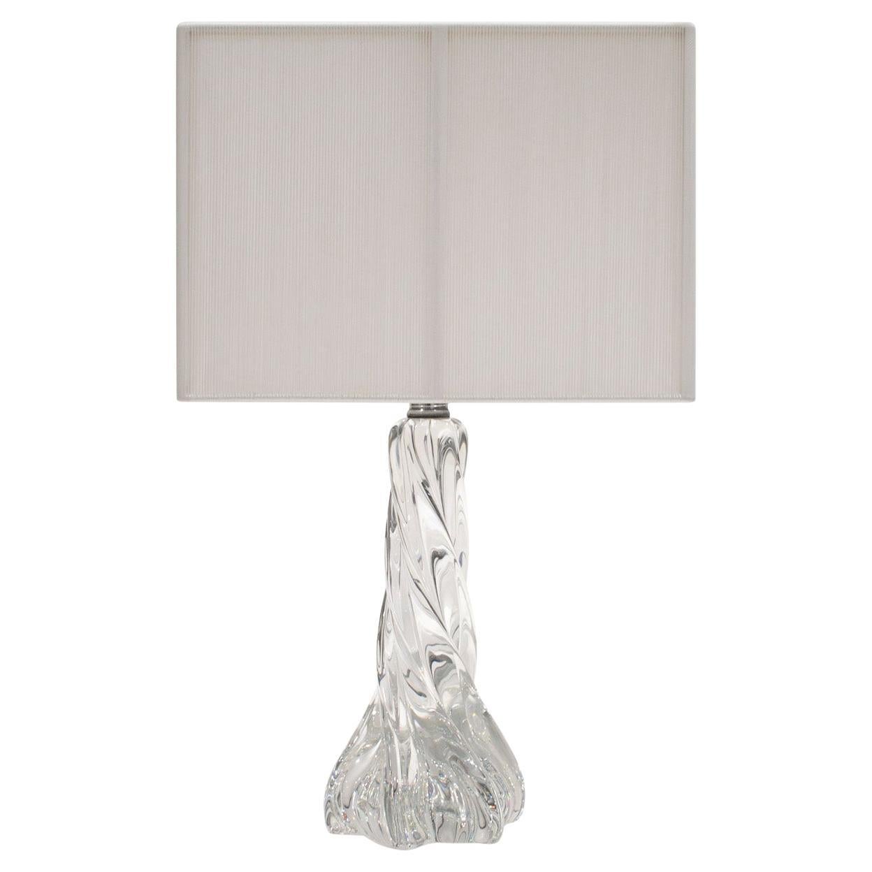 Lampe de bureau Baccarat en cristal soufflé à la main des années 1970 (signée)