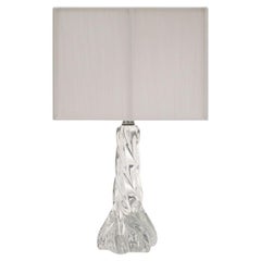 Lampe de bureau Baccarat en cristal soufflé à la main des années 1970 (signée)