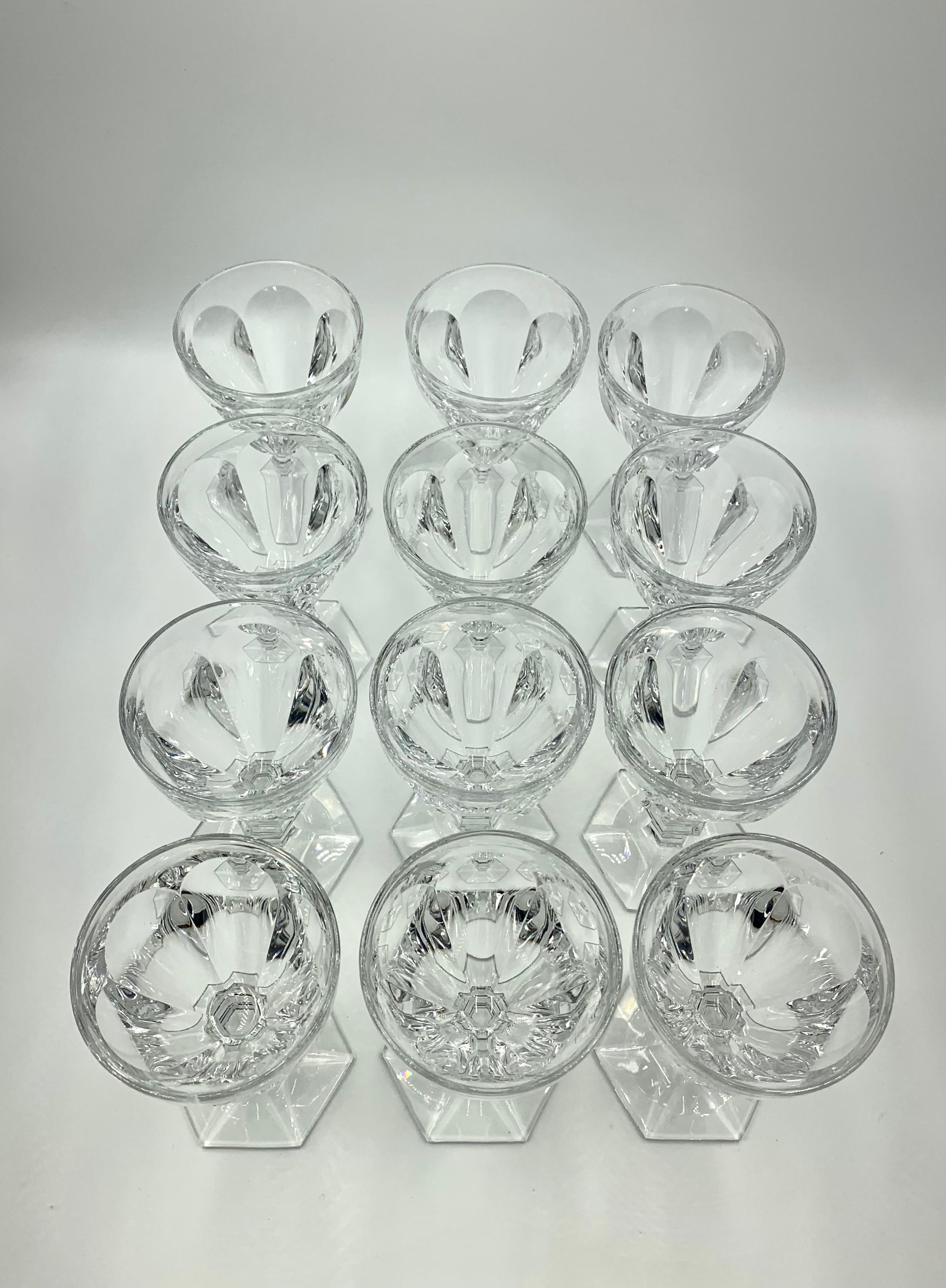 French Baccarat Harcourt 1841 Set of 12 Wine Glasses For Sale