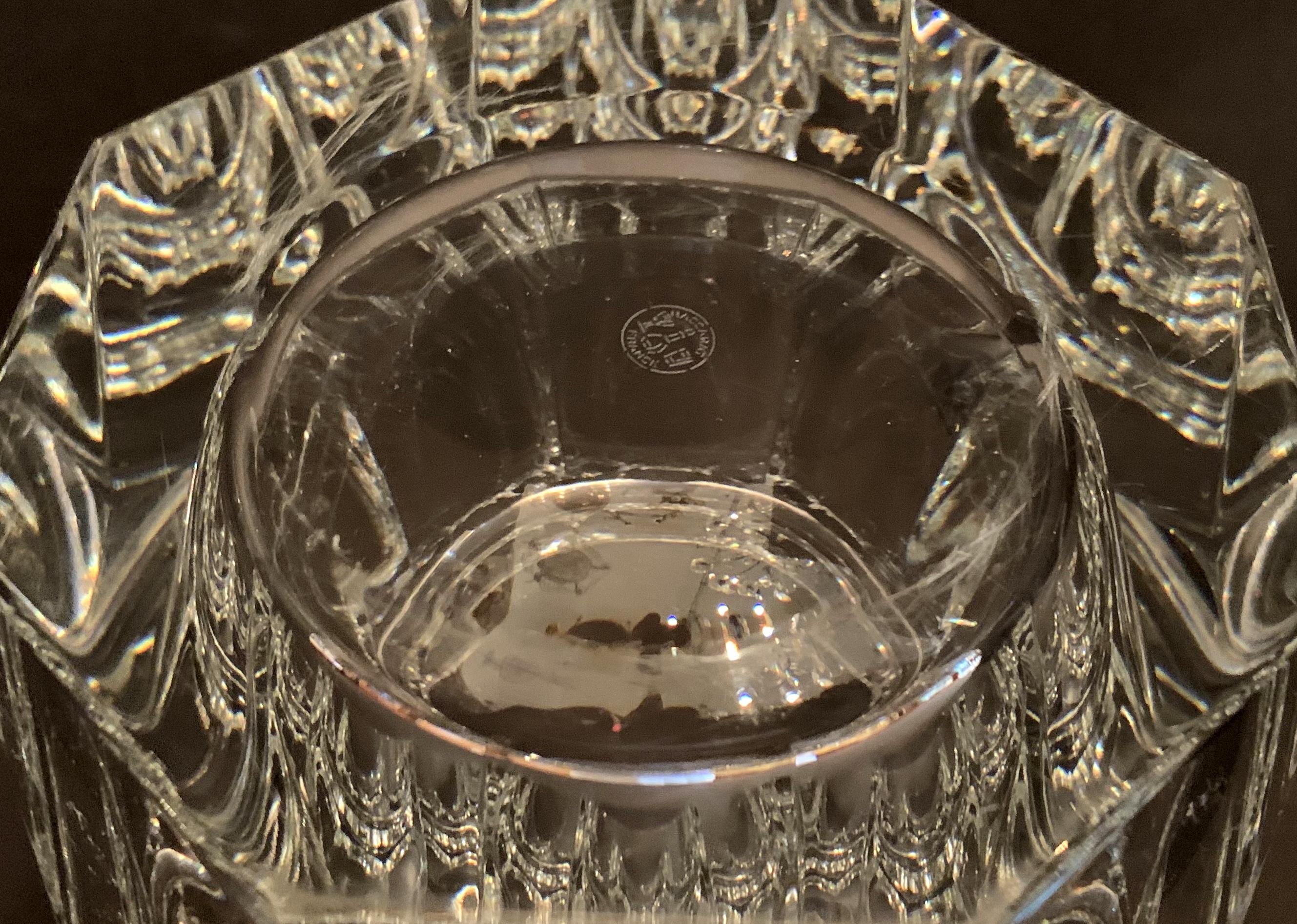 20th Century Baccarat Harcourt Champagne Cooler Ice Bucket Silvered Bronze Ormolu Handle