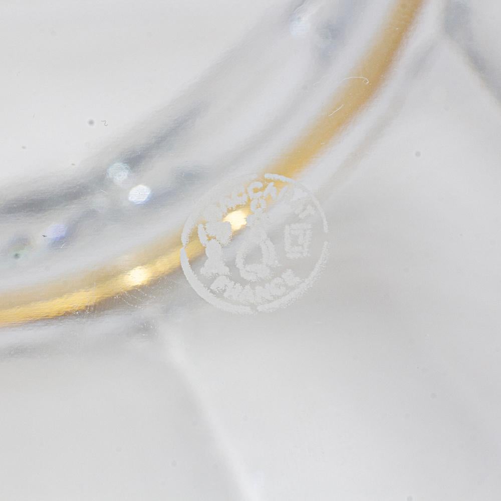 Rafraîchisseur à champagne en cristal de Baccarat Harcourt avec poignées en métal doré circa 1970 en vente 4