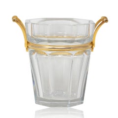 Baccarat Harcourt Crystal Champagne Cooler with Gilt Metal Handles circa 1970