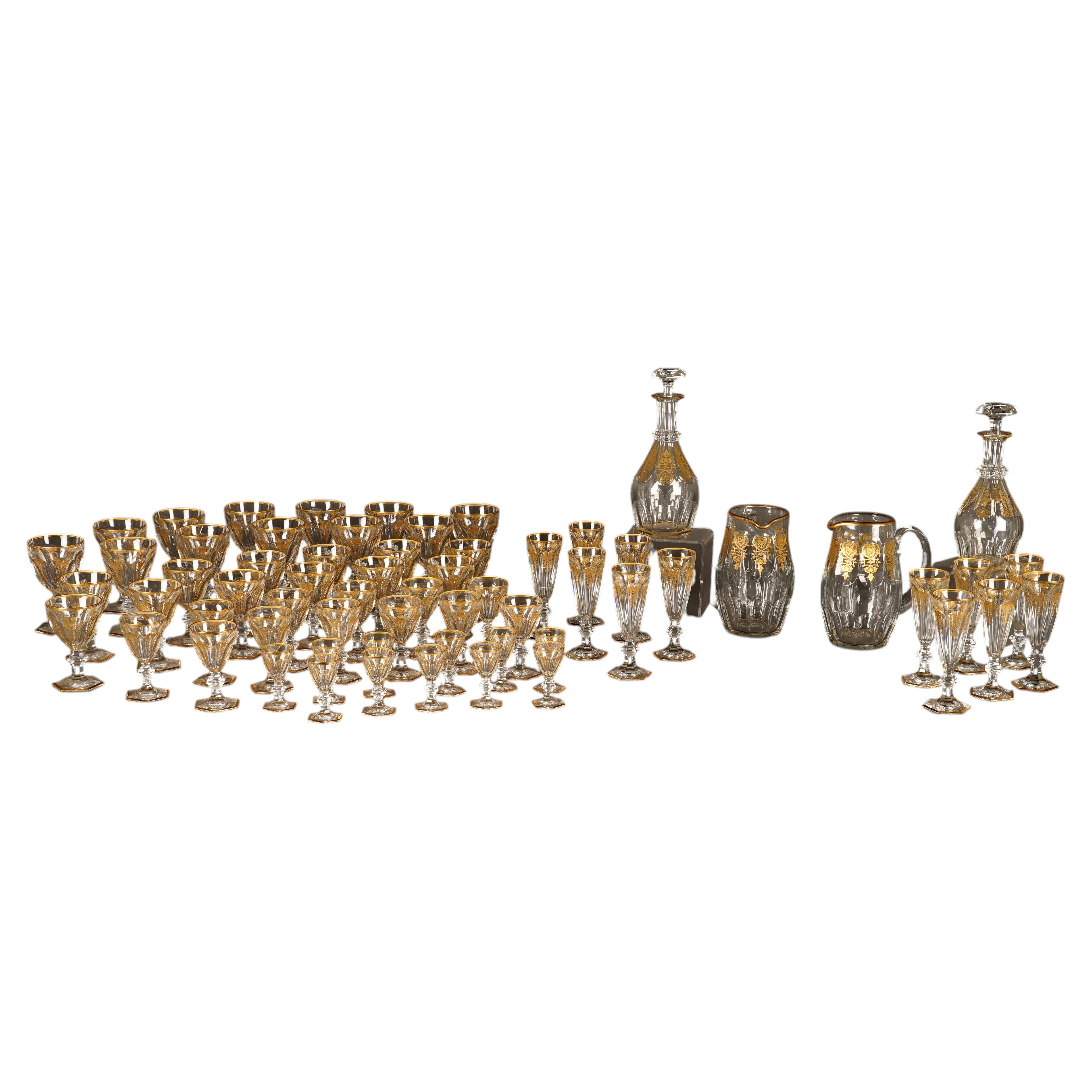 A 92 Pieces Baccarat, « Harcourt Empire » Crystal Glass Set, France, Circa 1970