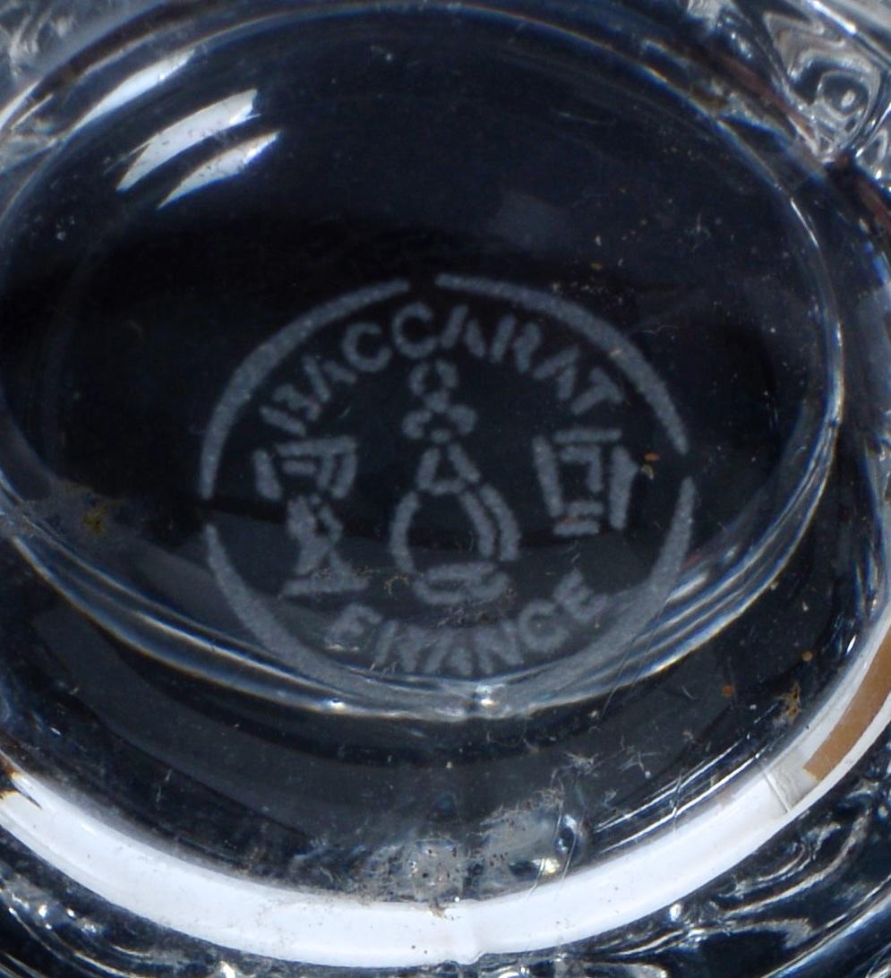 Blown Glass Baccarat Harcourt Mustard, Condiment or Jam Jar With Lid and Matching Spoon For Sale