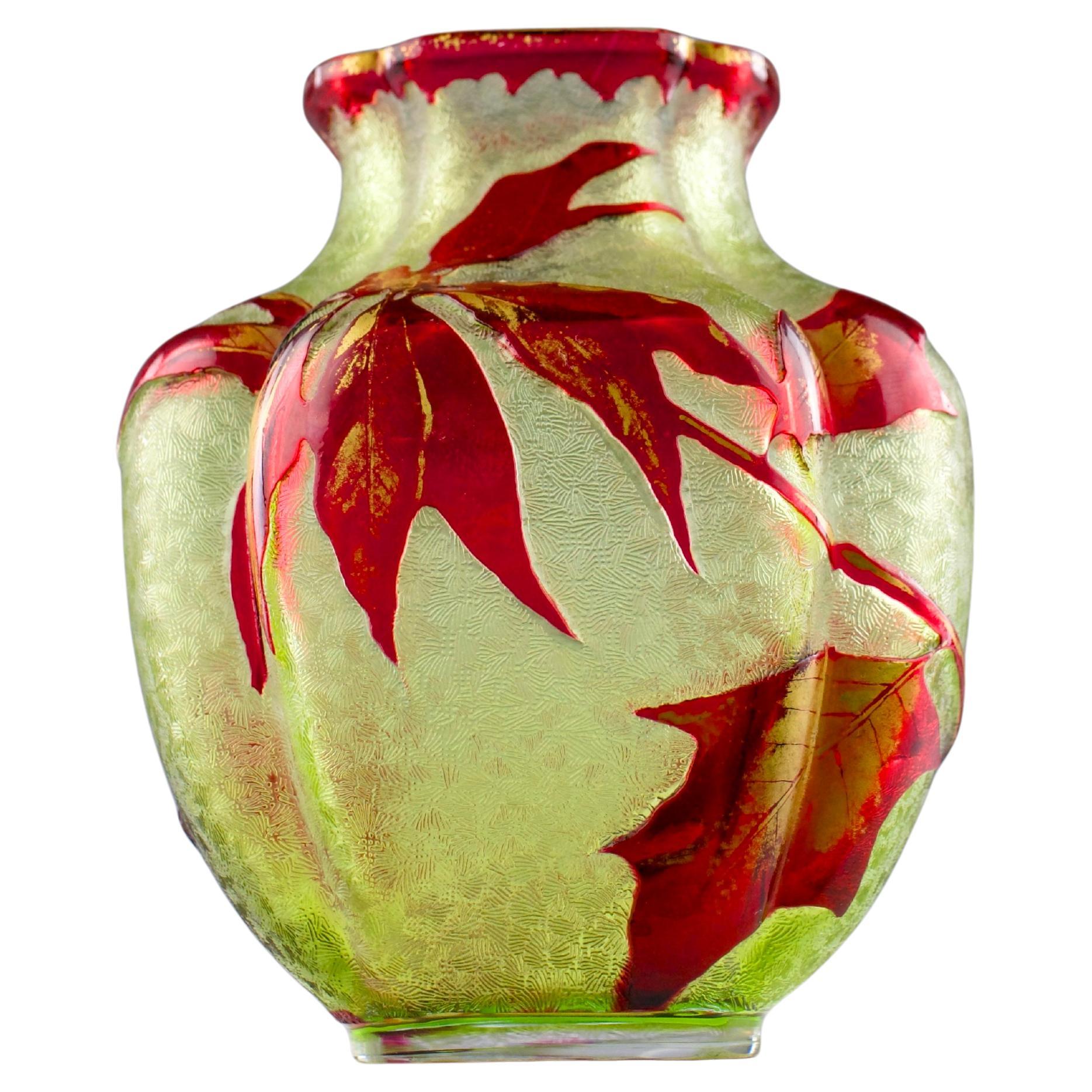Baccarat, Holly Vase, French Art Nouveau 1900s