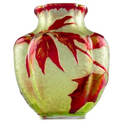 Baccarat, Jarrón acebo, Art Nouveau francés 1900s
