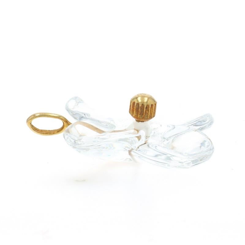 Baccarat Hortensia Kristall Blume Anhänger - Gelbgold 18k im Zustand „Hervorragend“ im Angebot in Greensboro, NC