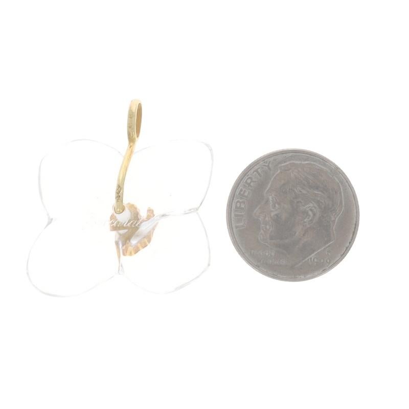 Baccarat Hortensia Kristall Blume Anhänger - Gelbgold 18k Damen im Angebot