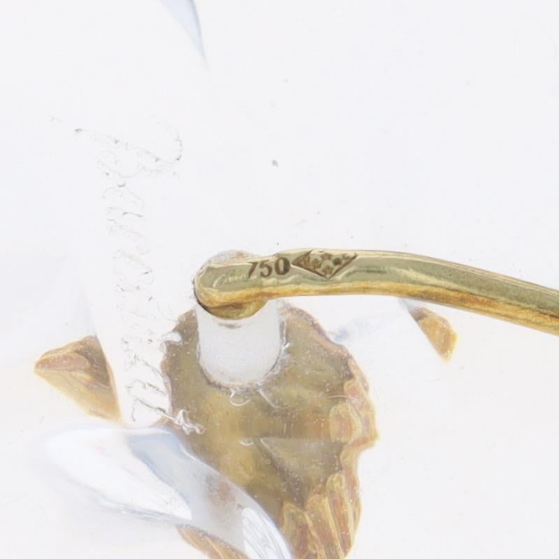 Baccarat Hortensia Kristall Blume Anhänger - Gelbgold 18k im Angebot 1