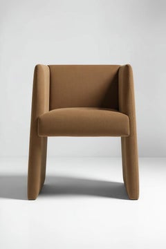 BACCARAT I - Modern Camel Brown Armchair – Sculptural Upholstered Lounge Chair
