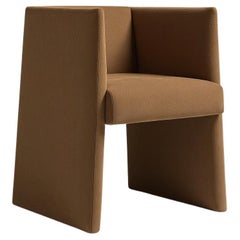 BACCARAT I - Modern Camel Brown Armchair – Sculptural Upholstered Lounge Chair