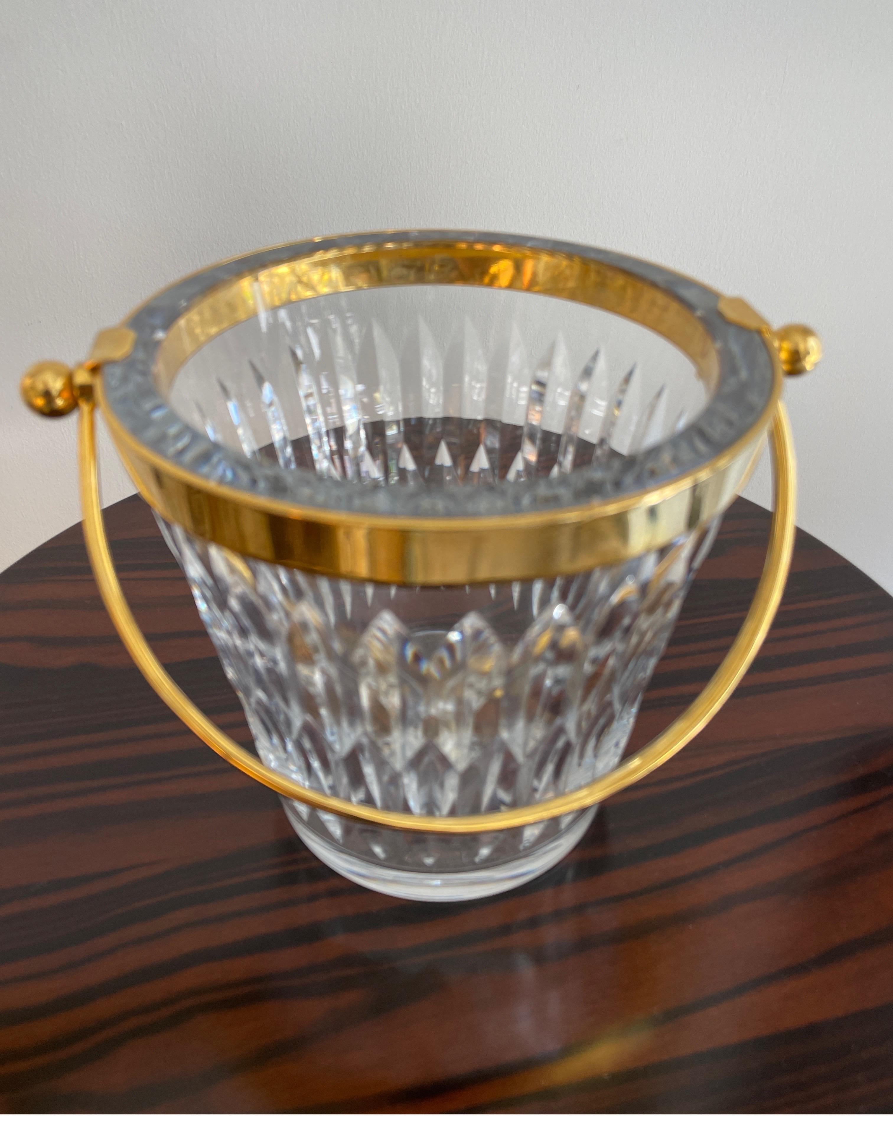 French Baccarat Ice Bucket with Tong