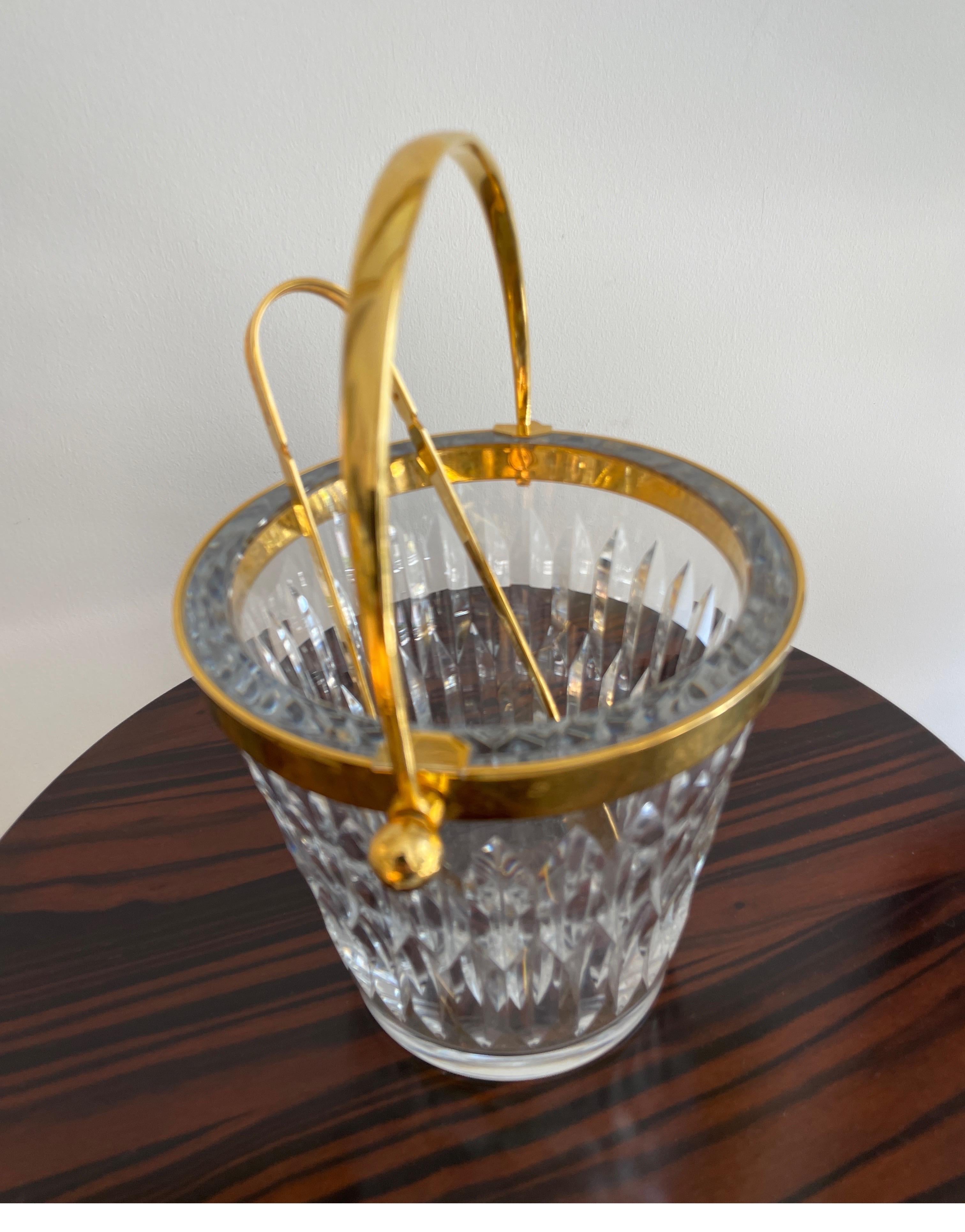 20th Century Baccarat Ice Bucket with Tong