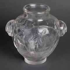 Baccarat Japonisme Crystal Vase with Sculpted Handles, circa 1878-1890