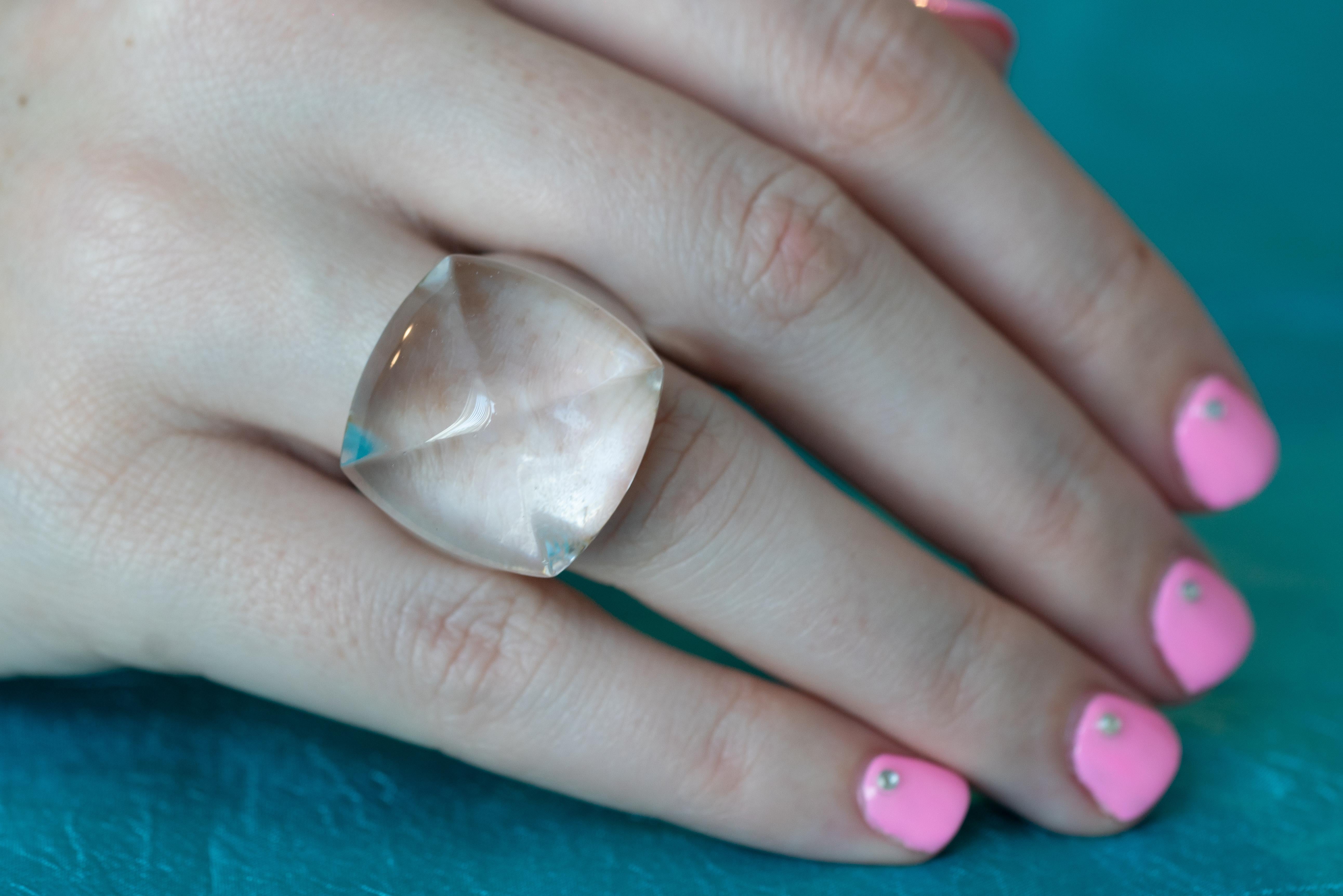 Baccarat La Bague Pop Clear Crystal Ring 8