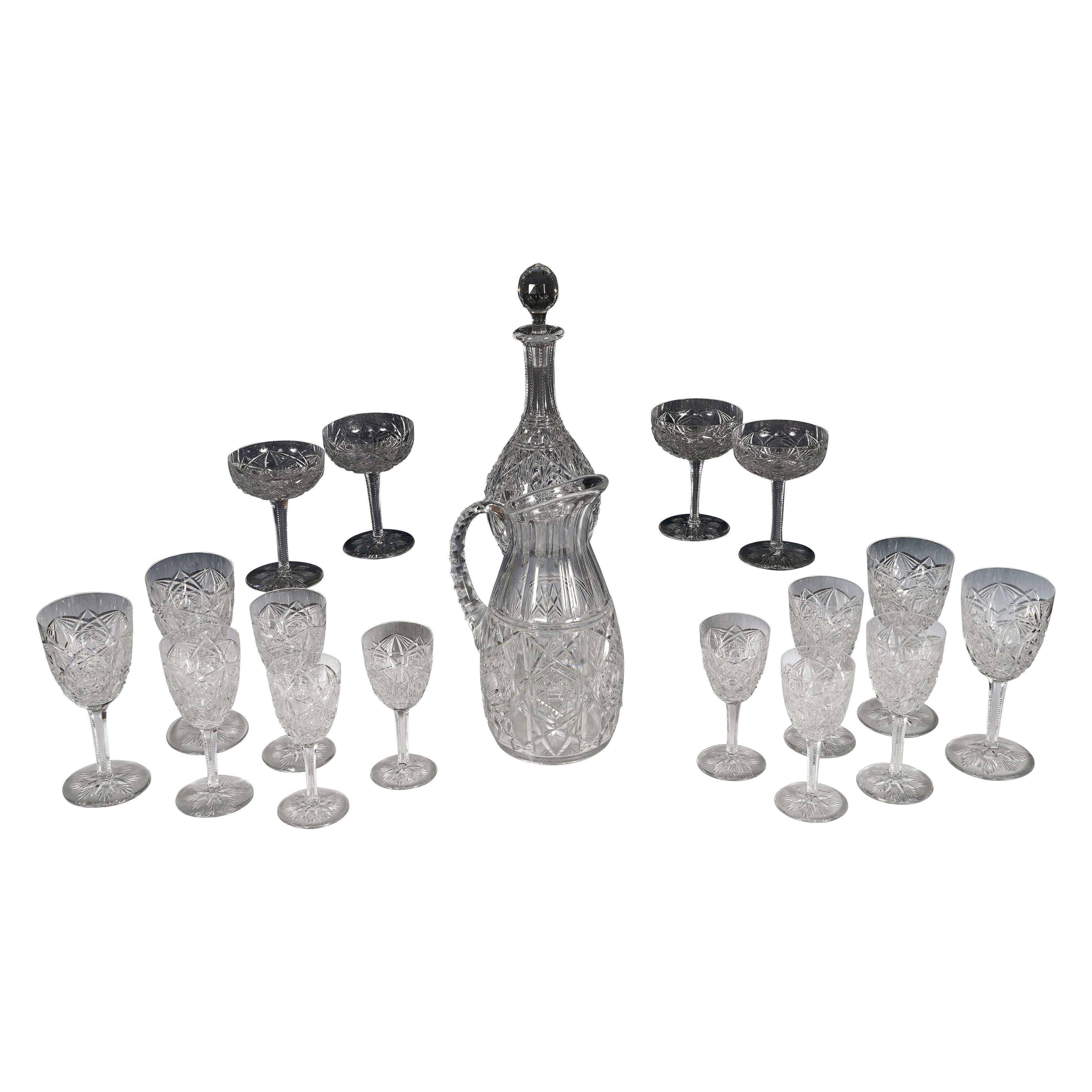 Baccarat, "Lagny" Glass Service, France, circa 1930 For Sale