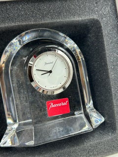 Baccarat “Lalande” Crystal Desk Clock, France, Late 20th Century