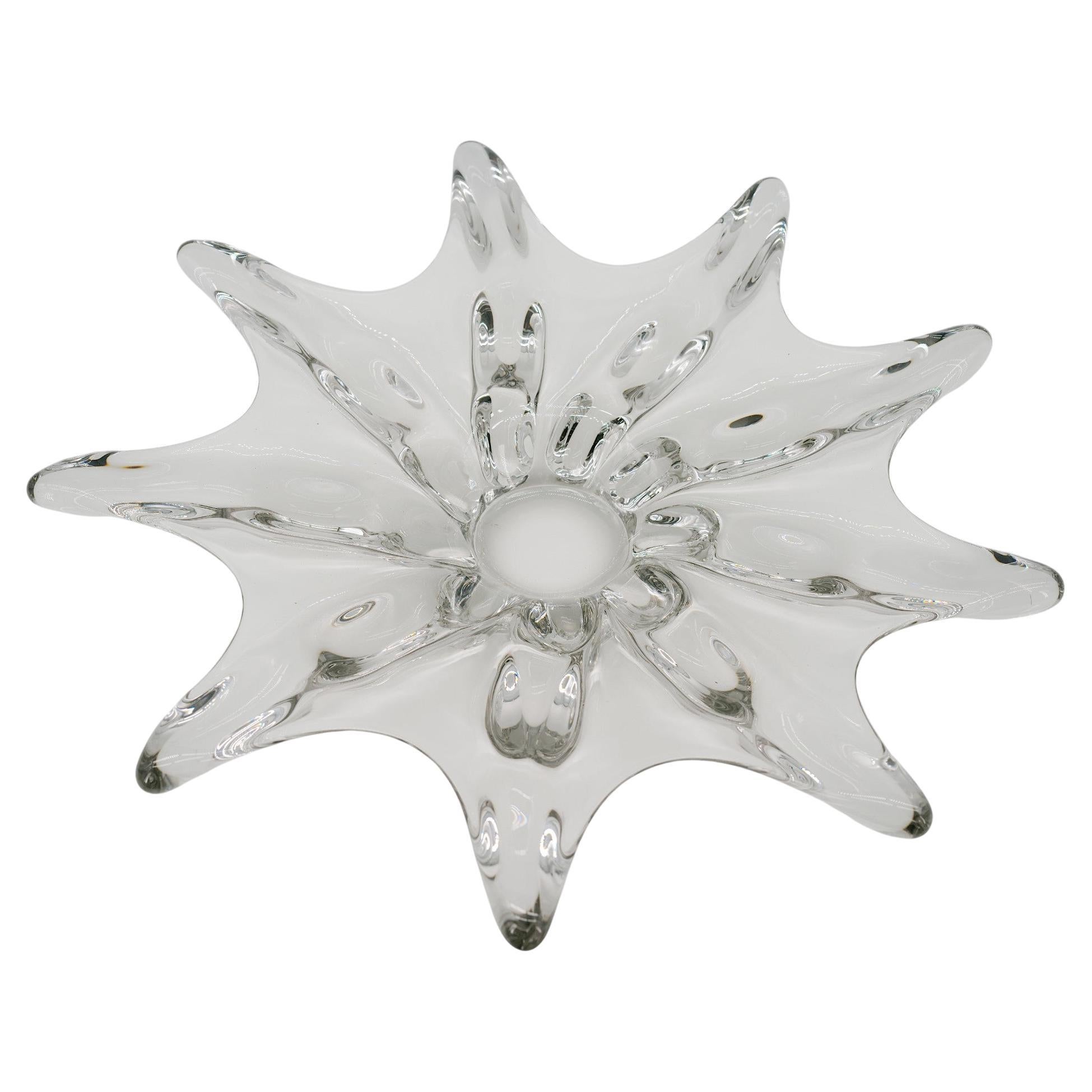 Gran centro de mesa de cristal de Baccarat, años 50