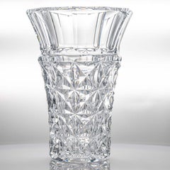 Baccarat Large Structured Tapered Clear Crystal Vase, France