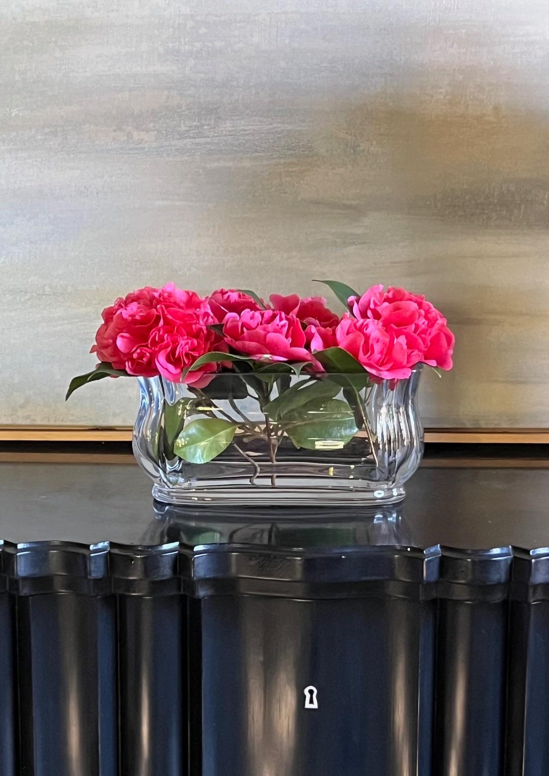 Cristallo Vaso rettangolare in cristallo al piombo Baccarat, firmato in vendita