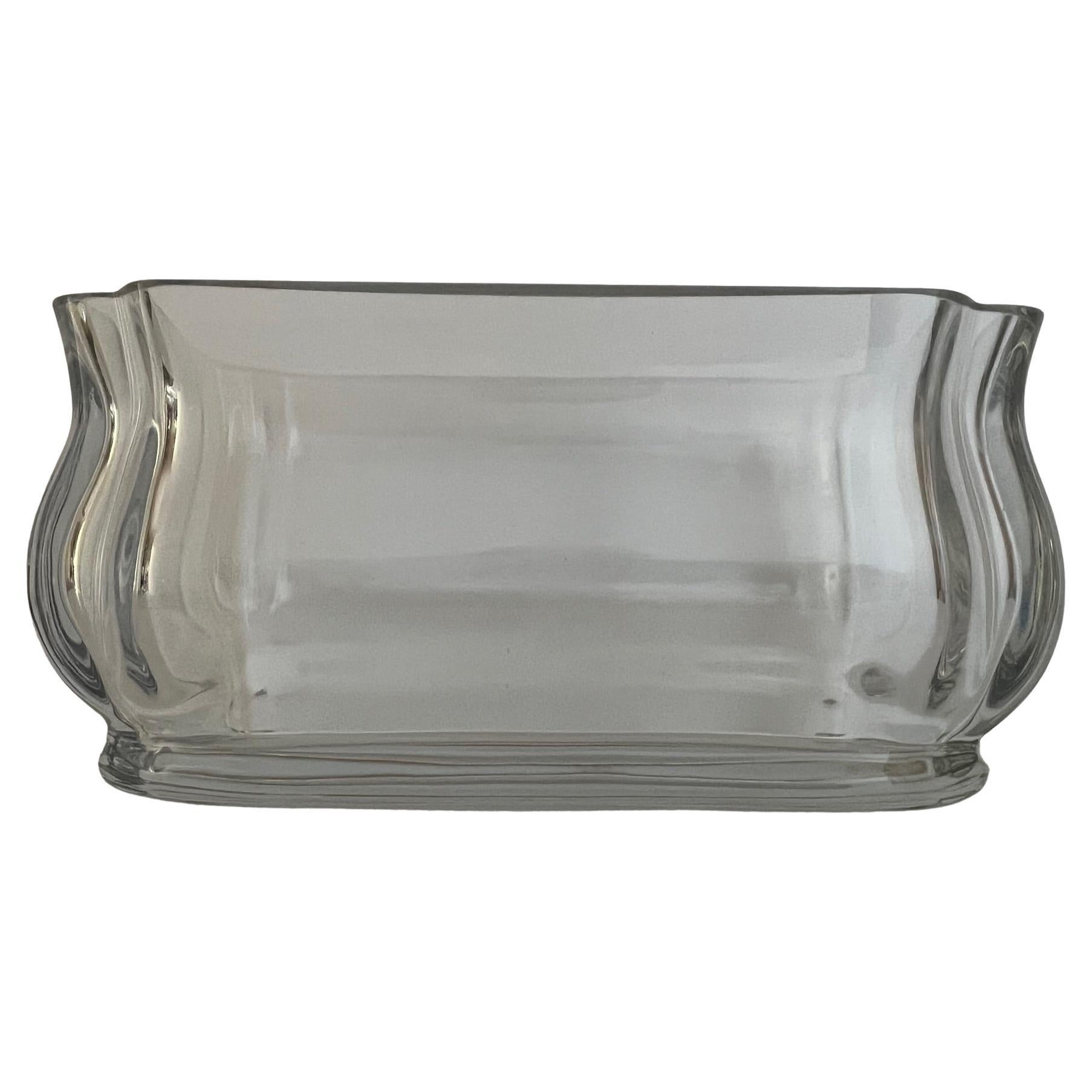 Baccarat Lead Crystal Rectangle Vase, Signed