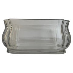 Baccarat Bleikristall Rechteckige Vase, signiert