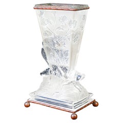 Baccarat "Locust" Vase in Glass and Bronze, Art Nouveau, France, Early 20th C.