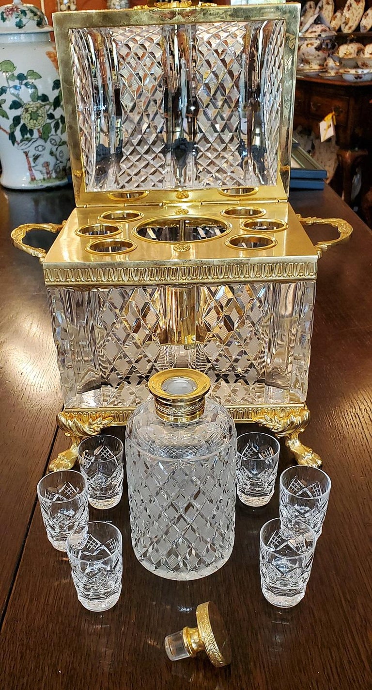 Baccarat Louis XVI Style Domed Crystal Decanter Box at 1stDibs