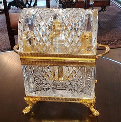 Baccarat Louis XVI Style Domed Crystal Decanter Box