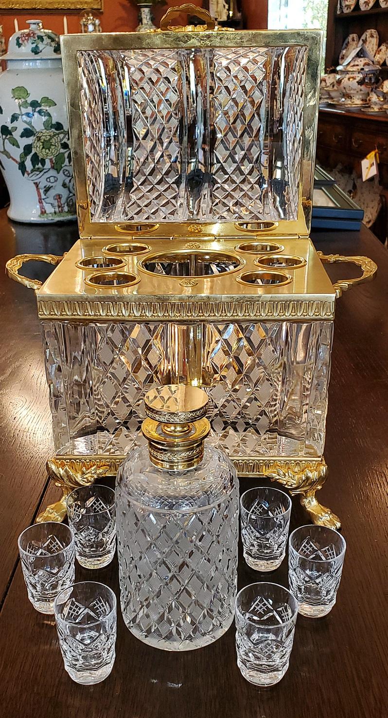 20th Century Baccarat Louis XVI Style Domed Crystal Decanter Box