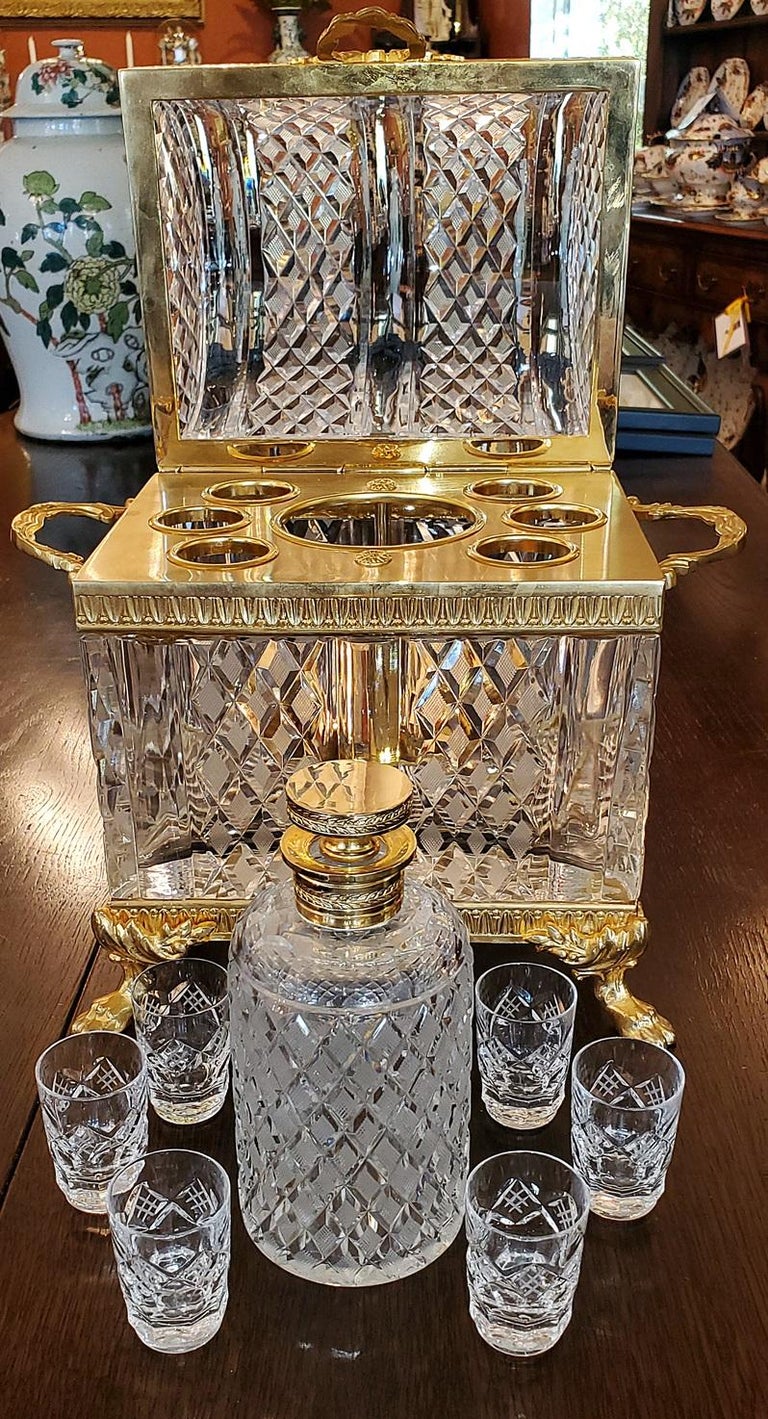 Baccarat Louis XVI Style Domed Crystal Decanter Box at 1stDibs
