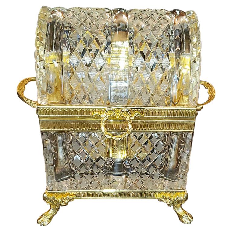 Baccarat Louis XVI Style Domed Crystal Decanter Box