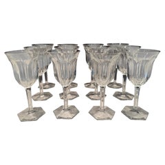 Baccarat Malmaison Set of 12 Crystal Wine Glasses