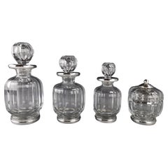 Baccarat – Malmaison – Sterlingsilber-Kristall-Riemenkristall  Toilettenartikel-Set