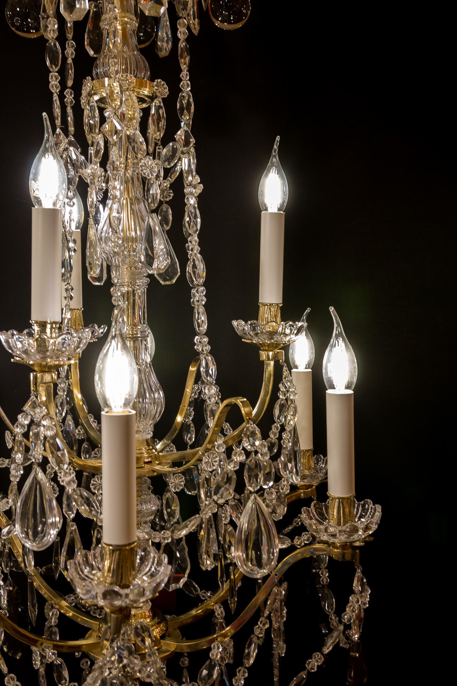Baccarat Marie-Antoinette Style Gilt-Bronze & Cut Crystal Chandelier, circa 1890 4