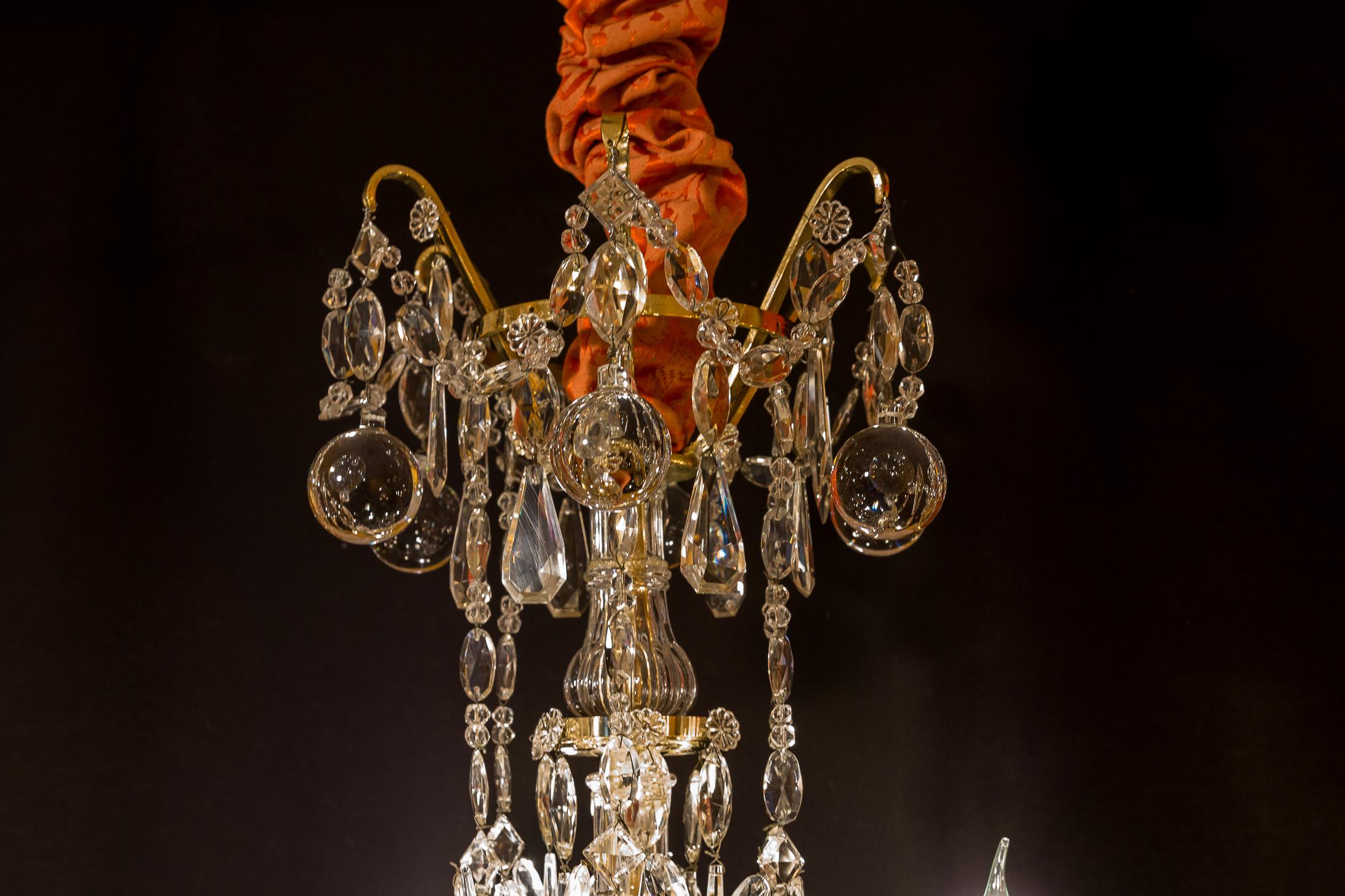 Louis XVI Baccarat Marie-Antoinette Style Gilt-Bronze & Cut Crystal Chandelier, circa 1890